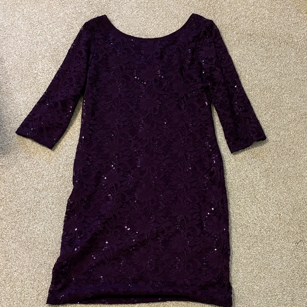 Elegant Purple Lace Dress